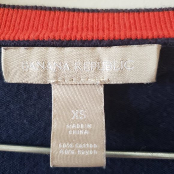 *SOLD Banana Republic Navy Gold Red Cardigan XS - Picture 5 of 5